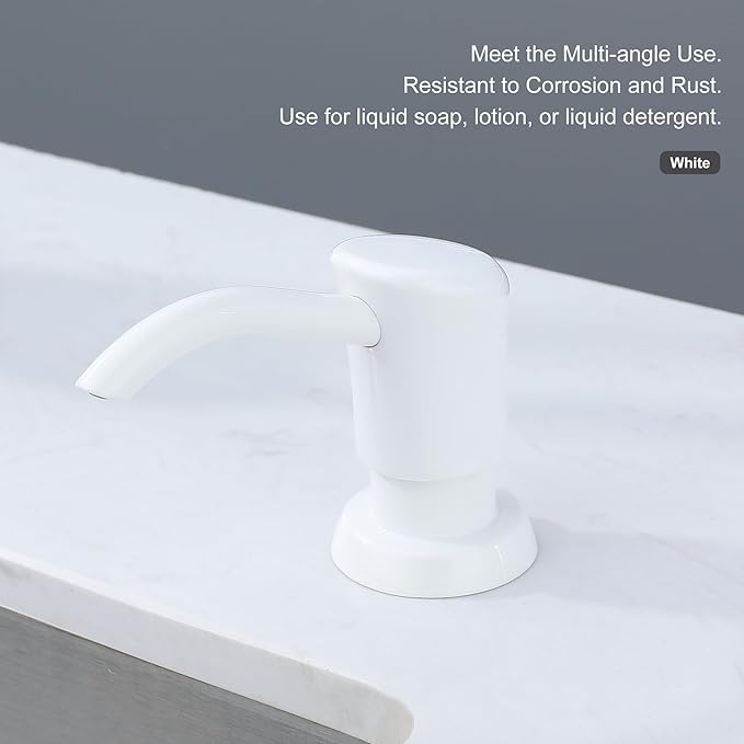 GAGALIFE Soap Dispenser for Kitchen Sink, Kitchen Sink Soap Dispenser with 17 Ounce Large Pet Soap Bottle, in Sink Soap Dispenser Refill from The Top, White - Image 7