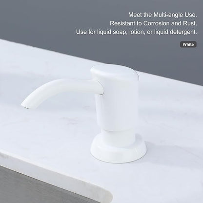 GAGALIFE Soap Dispenser for Kitchen Sink, Kitchen Sink Soap Dispenser with 17 Ounce Large Pet Soap Bottle, in Sink Soap Dispenser Refill from The Top, White - Image 7