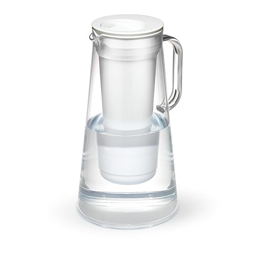 LifeStraw Home – Water Filter Pitcher, 7-Cup, White, BPA Free Designed for Everyday Protection Against Bacteria, parasites, microplastics, Lead, Mercury, PFAS, and a Variety of Chemicals by LifeStraw