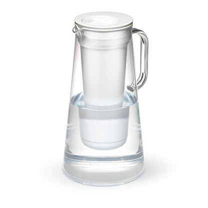 LifeStraw Home – Water Filter Pitcher, 7-Cup, White, BPA Free Designed for Everyday Protection Against Bacteria, parasites, microplastics, Lead, Mercury, PFAS, and a Variety of Chemicals by LifeStraw