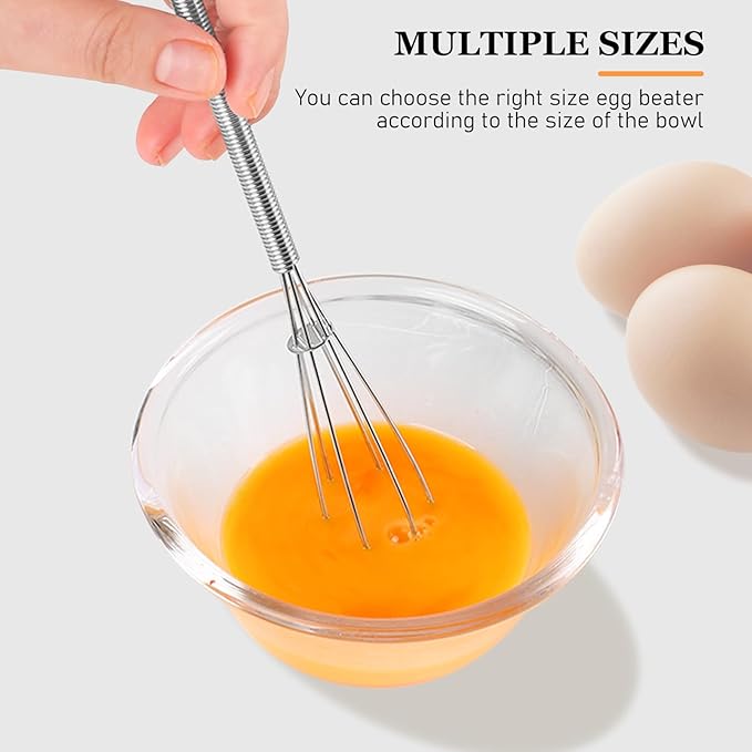 NileHome Mini Whisks Stainless Steel Whisk Set 5" 7" Kitchen Small Wisk Balloon Wire Tiny Whisks for Cooking, Whisking, Blending, Beating, Stirring 2Pack - Image 5