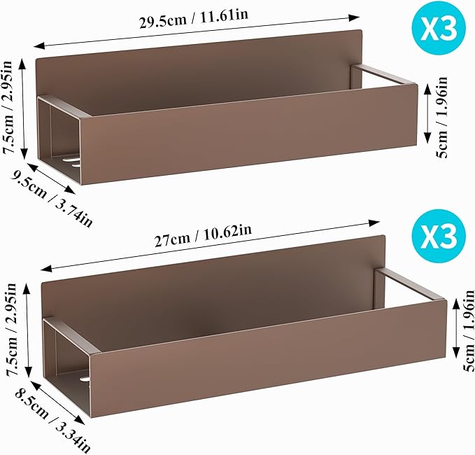 HuggieGems 6 Pack Magnetic Spice Storage Rack Organizer for Refrigerator and Oven, Bronze Fridge Organizers and Storage - Image 7