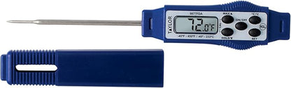 Taylor 9877FDA Compact Waterproof Digital Food Thermometer, 2.81 Inch Stem Length with FDA-Recommended 1.5mm Probe, NSF Certified, Blue by Taylor