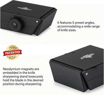 The Innovative Knife Sharpener - Patented Multi-Angle Premium Rolling Knife Sharpener with Extra Replacement Head for Chef's, Fruit, and All Steel Knives (Black) - Image 4