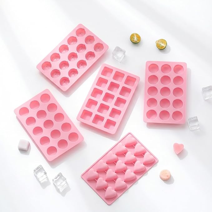 Cute Ice Cube Trays Silicone Chocolate Mold Wax Melt Molds Easy Release Ice Trays Non-Stick Chocolate Soap Pudding Jello Ice Cube Tray (Square)