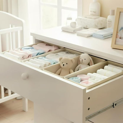Clothes Drawer Organizer Set (3, White)