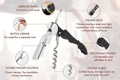 Kit-Home Professional Waiter Corkscrew Wine Openers Set (50 PCS),Upgraded with Heavy Duty Stainless Steel Hinges Wine Key for Restaurant Waiters, Sommelier, Bartenders - Image 2