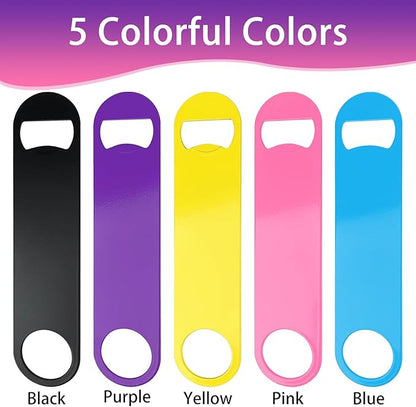KTOJOY 5 Pack Stainless Steel Colorful Beer Bottle Opener Set, 7 Inch, Large Colorful Design, - Image 8