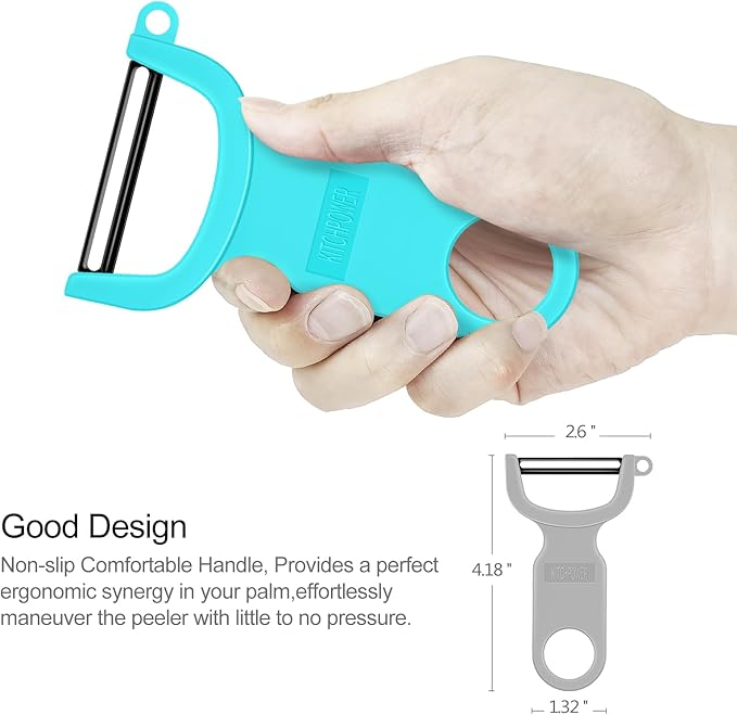 Original Vegetable Peeler, Potato Peelers for kitchen Carbon Steel Blade 3-Pack Grey/Blue/Black - Image 4