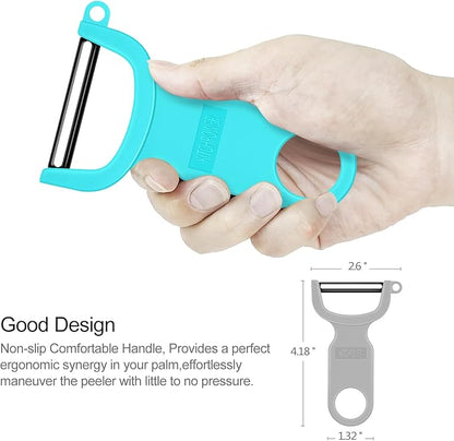 Original Vegetable Peeler, Potato Peelers for kitchen Carbon Steel Blade 3-Pack Grey/Blue/Black - Image 4