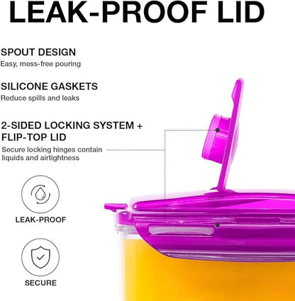 LocknLock Aqua Fridge Door Water Jug | Clear Pitcher | BPA Free Plastic Pitcher with Lid | 3 Quart Pitcher with Lid for Water, Juice, Tea & More Beverages, Purple - Image 2