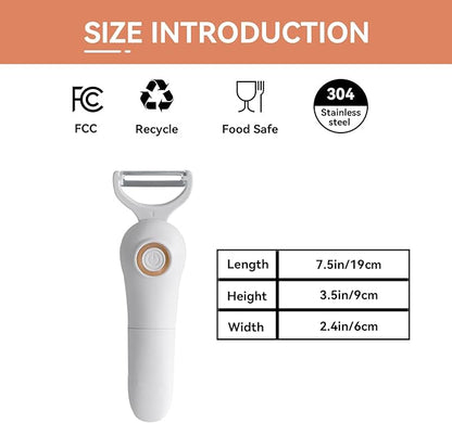 2-in-1 Electric Peeler | Auto Blade for Fruits/Vegetables | 2 Interchangeable Blades | 2*AAA | Kitchen, Travel, Camping - Image 2