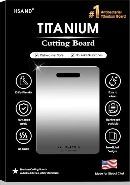 Titanium Cutting Boards for Kitchen, 100% Pure Titanium Cutting Boards, Cutting Board Double Sided Food Grade, Perfect for Sushi, Meat, Vegetables & Meal Prep – Easy To Clean14"x10"
