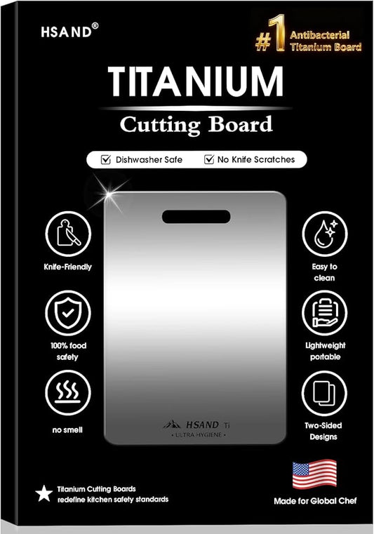 Titanium Cutting Boards for Kitchen, 100% Pure Titanium Cutting Boards, Cutting Board Double Sided Food Grade, Perfect for Sushi, Meat, Vegetables & Meal Prep – Easy To Clean14"x10"