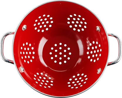 Calypso Basics by Reston Lloyd Powder Coated Enameled Colander, 3 Quart, Red