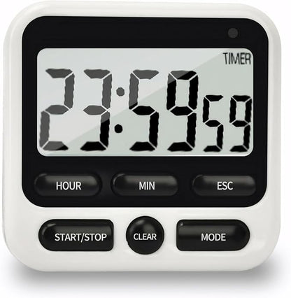 NKOVE Digital Kitchen Timer 24 Hour Clock and Alarm Function with Silent or Alarm Manual Switching Count UP or Down and Memory Function for Cooking, Baking, Meeting by Nkove