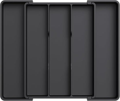 Lifewit Utensil Organizer for Kitchen Drawers, Expandable Cooking Utensil Tray, Adjustable Cutlery Silverware Flatware Holder, Plastic Spatula Tools Storage Divider, 11-18 x 14", Black by Lifewit