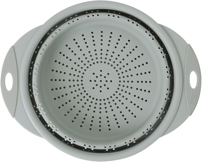 Dexas 10" Collapsible Silicone Colander in Sage, Kitchen Strainer with Handles, 15.1 Cup Capacity | BPA-Free, Heat-Resistant, Space-Saving Kitchen Tool - Image 2