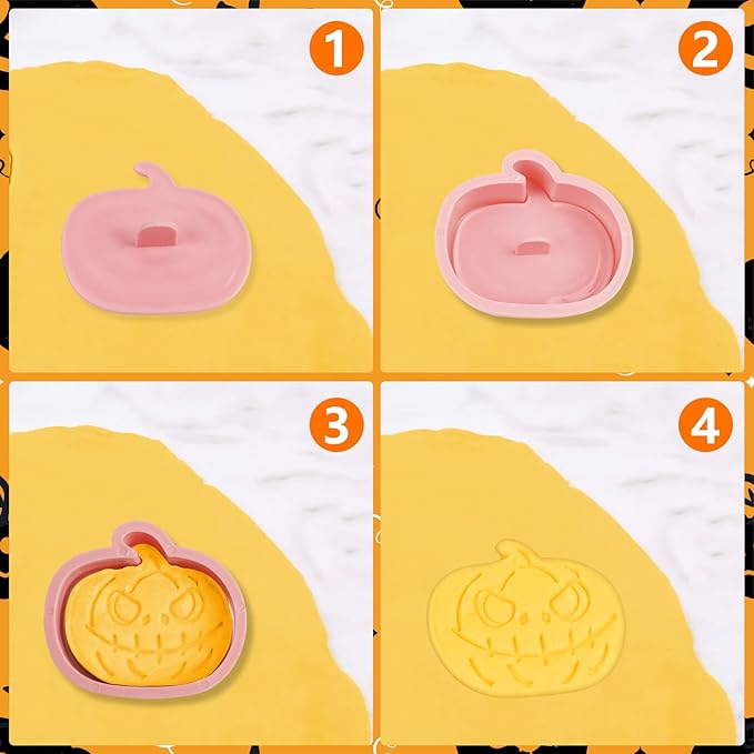 8 Pcs Cookie Cutters Set 3D Holiday Cookie Cutters for Party Baking Decoration (Halloween)