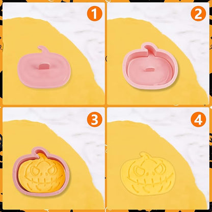 8 Pcs Cookie Cutters Set 3D Holiday Cookie Cutters for Party Baking Decoration (Halloween)