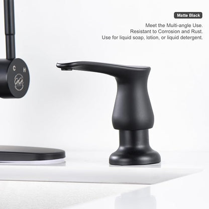 GAGALIFE Sink Soap Dispenser Matte Black, Built in Soap Dispenser with 17 OZ Bottle, Lotion Dispenser for Kitchen Sink, Refill from The Top - Image 8