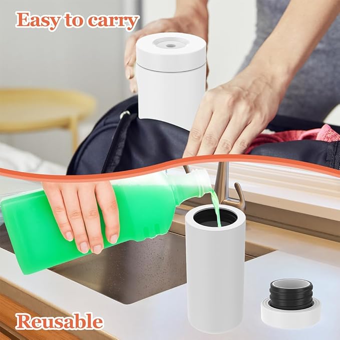Silicone Dishwashing Soap Dispenser, Dish Soap Squeeze Bottle Silicone Divided Bottle for Kitchen and Bathroom(Color:White)