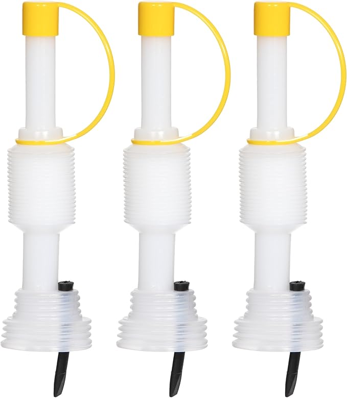 Extendable No-Drip Pour Spout for Quart and Gallon Jugs, Vented, Adjustable 6 to 10 Inch, Collapsible, Universal Fit - 3 Pack