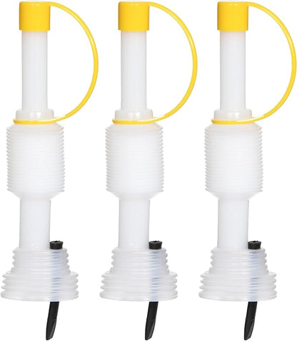 Extendable No-Drip Pour Spout for Quart and Gallon Jugs, Vented, Adjustable 6 to 10 Inch, Collapsible, Universal Fit - 3 Pack