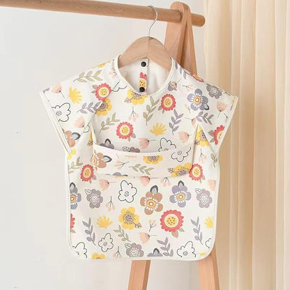 Waterproof Baby Bibs,Infant Toddler Extra Cover Feeding Bib With Food Catcher,Easy Clean & Washable