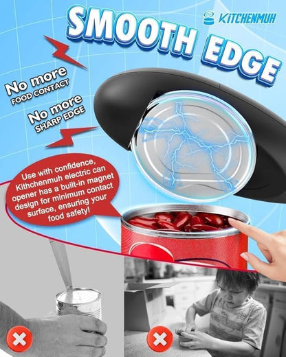 One Touch Electric Can Opener Fits All Can Sizes for Seniors with Arthritis, Battery Operated Can Opener with Smooth Edge, Food Safe Kitchen Gadgets Automatic Can Opener for Kitchen - Image 6