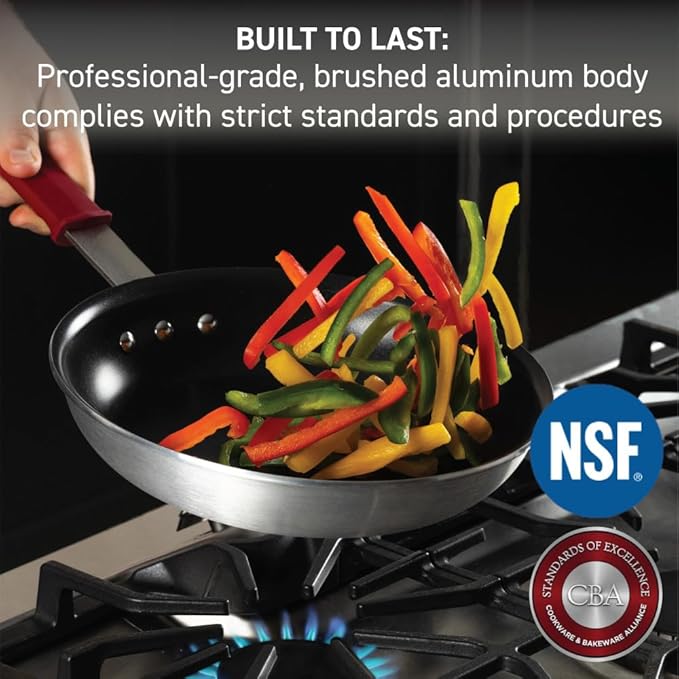T-fal Professional VX3 Brushed Nonstick Fry Pan with Stainless Steel Handle 12 Inch, Oven Broiler Safe 400F, Cookware, Pots and Pans, Skillet, Restaurant & Business Grade, Certified NSF and CBA, Black - Image 2
