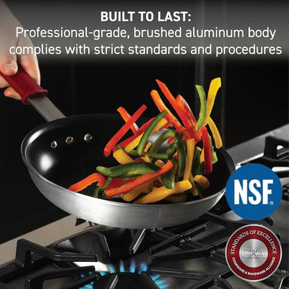 T-fal Professional VX3 Brushed Nonstick Fry Pan with Stainless Steel Handle 12 Inch, Oven Broiler Safe 400F, Cookware, Pots and Pans, Skillet, Restaurant & Business Grade, Certified NSF and CBA, Black - Image 2