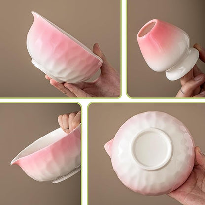 Clay&Fire Matcha Whisk Set, 9 pcs Ceramic Matcha Set, Gifts for Women,Matcha Bowl with Spout and Whisk, Matcha Kit for Matcha Lovers, Ideal Gift Christmas, Birthday, Anniversary(Pink) (Gradient Pink) - Image 4