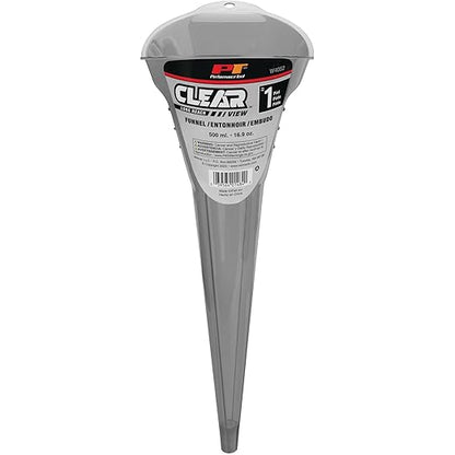 Performance Tool W4052 Clear View Long Reach Funnel - 1 Pint, Upgraded Design for Clean and Quick Transfers