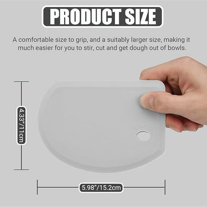 Sapid Flexible Curved Edge Silicone Bowl Scraper(5.98"x4.3"), Food Grade Dough Scraper for Baking Sourdough Bread, Cake, Multipurpose Kitchen Dish Scrapers, Easy to Clean (1, Gray) - Image 3