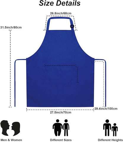 15 Pcs Adult Aprons Bulk with Pockets Adjustable Bib Chef Apron for Women Men Painting Cooking Crafting (S/L) - Image 5