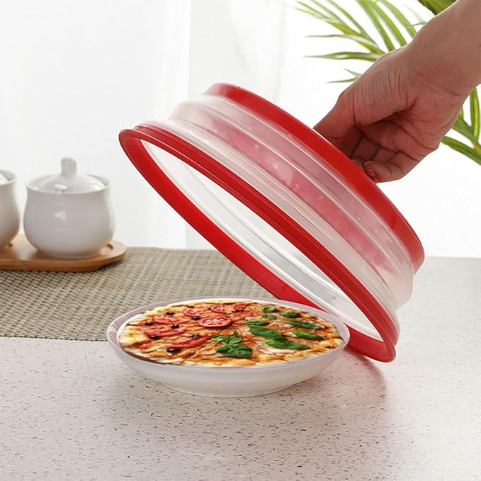 Collapsible Microwave Splatter Cover, Microwave Plate Cover With Steam Vent，BPA-Free Silicone & Plastic (beige, 10.5IN)