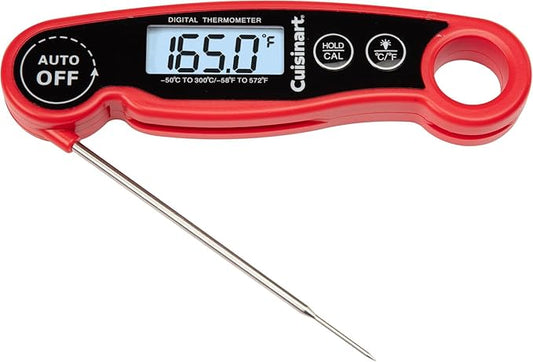 Cuisinart LCD Digital Instant Read Thermometer, Water Resistant Meat Thermometer for Home & Grill, Digital Grill Thermometer with Calibration & Backlight, Home Gadget, BBQ, Smoker, Oil Fry & Candy by Cuisinart
