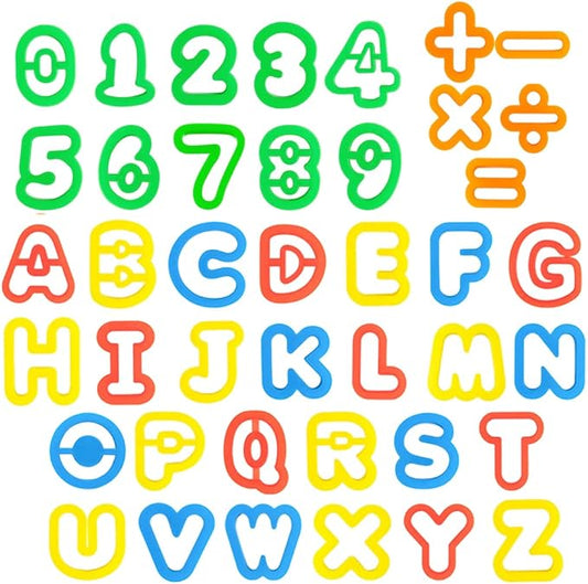Kids Letter Molds Numeral Molds Tools Set for Preschool cognition Creative Cutting (41 Pieces)
