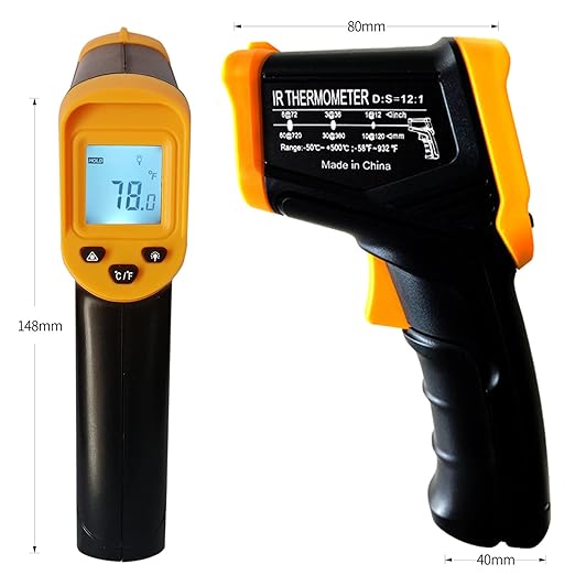 Digital Infrared Thermometer gun for cooking,BBQ,Pizza oven,Ir Thermometer with Backlight,-58℉~932℉(-50℃~500℃) Handheld Non Contact Heat Laser Temperature Gun (Not for Human) - Image 3