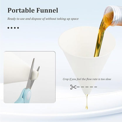 25PCS Disposable Funnels for Automotive Use,6 oz Paper Engine Oil Funnel for Oil Change and Fill of Coolant Motor Oil Gasoline Water,Universal Coolant Funnel Car Accessories