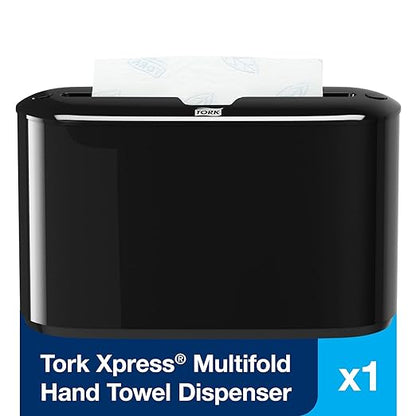 Tork Xpress Paper Towel Dispenser and Tork Extra Soft Multifold Hand Towel White with Blue Leaf Print - Image 3