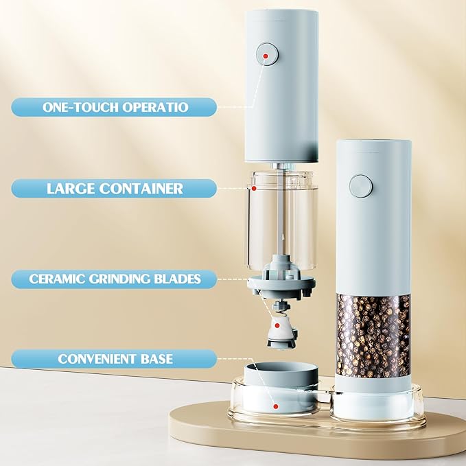 Electric Salt and Pepper Grinder Set Automatic Battery Pepper Mill Shakers Adjustable Coarseness Upgraded Larger Capacity with Led Home and Kitchen Appliances Birthday Gifts for Women Mom - Image 7