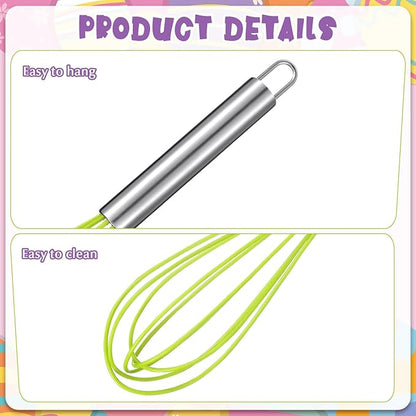 Domensi 24 Pcs 12 Inch Whisks Bulk for Cooking Silicone Whisks Non Scratch Stainless Steel Egg Beater Colorful Coated Metal Heat Resistant Egg Beaters for Valentines Day Party Favor Gift Supplies - Image 6