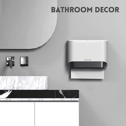 Paper Towel Dispenser,Large Capacity Wall Mount Tissue Dispensers with Smart Lock, Used for Kitchen and Bathroom 200+ Sheets White Toilet Paper Holders