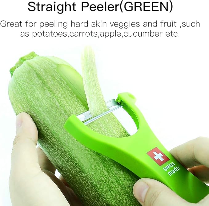 Original Swiss Made Peeler Vegetable&Fruits stainless steel blade Peeler for kitchen (GREEN-Tough skin Peeler)
