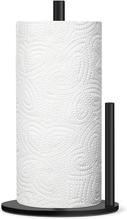 Paper Towel Holder Countertop, Premium Stainless Steel Black Paper Towel Holder with Anti Slip & Waterproof, Freestanding Countertop Paper Towels Holder for Kitchen, Tabletop, Bathroom by Unknown