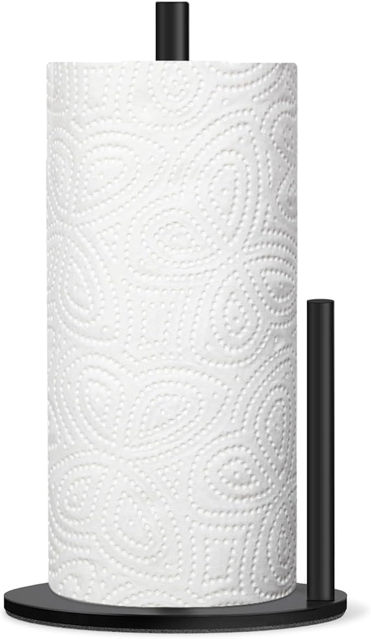 Paper Towel Holder Countertop, Premium Stainless Steel Black Paper Towel Holder with Anti Slip & Waterproof, Freestanding Countertop Paper Towels Holder for Kitchen, Tabletop, Bathroom by Unknown