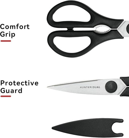 Kitchen Scissors for Food, HUNTER.DUAL Heavy Duty Come Apart Poultry Shears for Cooking, All Purpose for Cutting Chicken, Meat, Fish & Vegetables (Black, 8.35 Inch) - Image 6