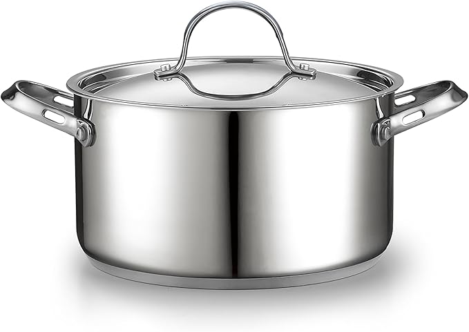 Cooks Standard 18/10 Stainless Steel Stockpot 6-Quart, Classic Deep Cooking Pot Canning Cookware Dutch Oven Casserole with Stainless Steel Lid, Silver by CooksStandard